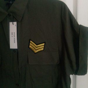 Short Green Women's Top/Blouse